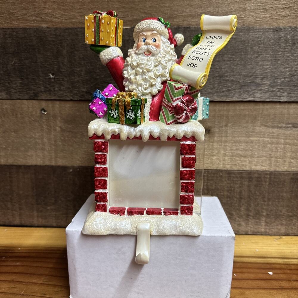 Christopher Radko Letters to Santa Stocking Holder Frame Chimney -no Music-box